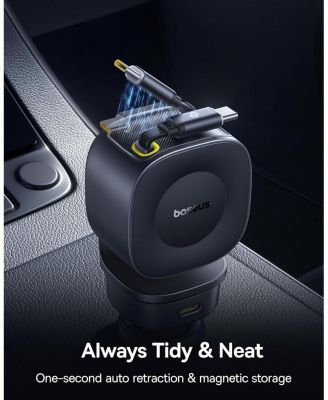 163W Retractable Car Charger USB C Fast Charging, PrimeTrip VR2 Max 4 in 1 Car Charger with Dual USB C Cable