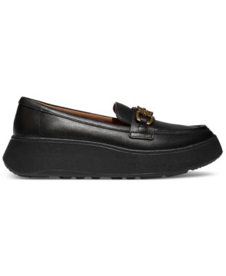 Women's F-Mode Square-Chain Leather Loafers