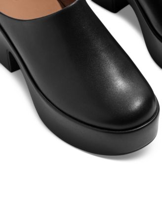 Women's Platfforms Leather Heeled Mules