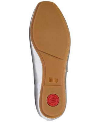 Women's Delicato Crystal-Buckle Metallic-Leather Mary Jane Flats