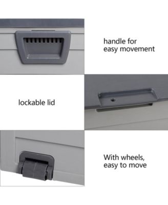 75Gal 260L Deck Storage Box for Tools Cushions Toys Seat Lockable Grey