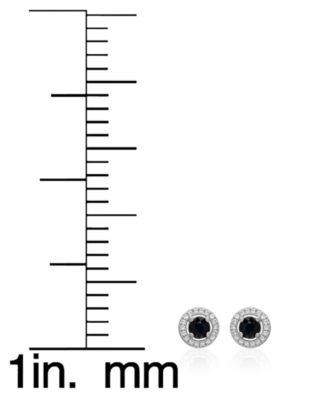 3-Pc. Set Emerald (1/2 ct. t.w.), Ruby (5/8 ct. t.w.), Sapphire (5/8 ct. t.w.) & Cubic Zirconia Halo Stud Earrings in Sterling Silver