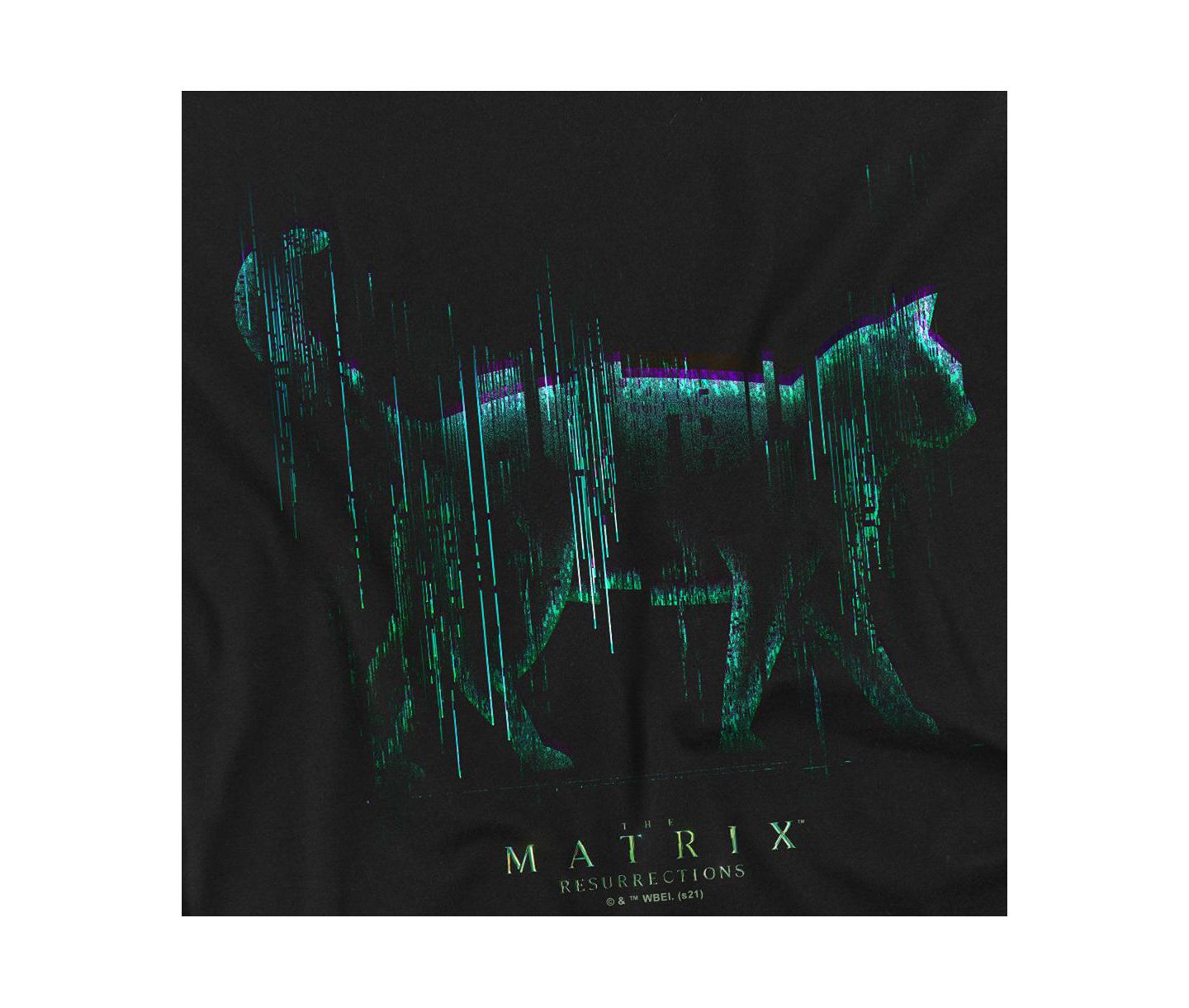 Мужская футболка Matrix Glitch Cat, цвет: Чёрный — фото 3