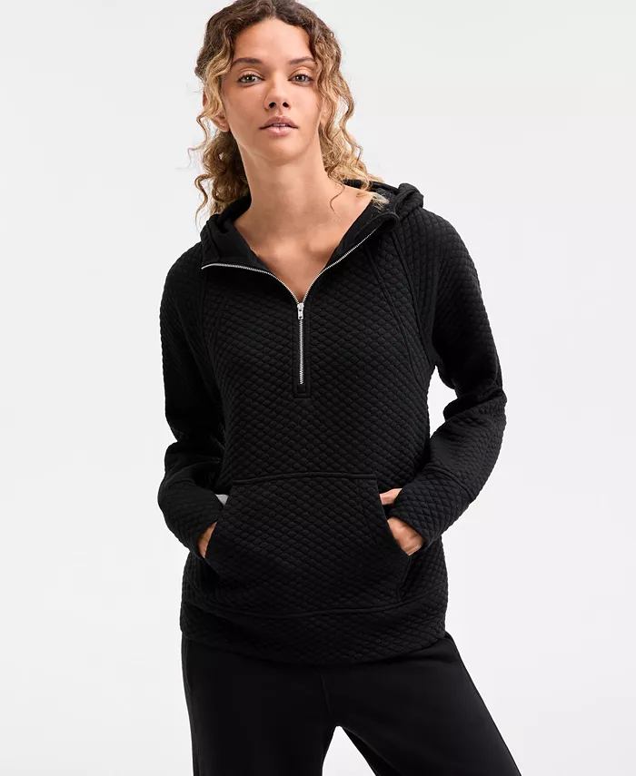 Women's Relaxed Quilted Half-Zip Hoodie - thumbnail 7