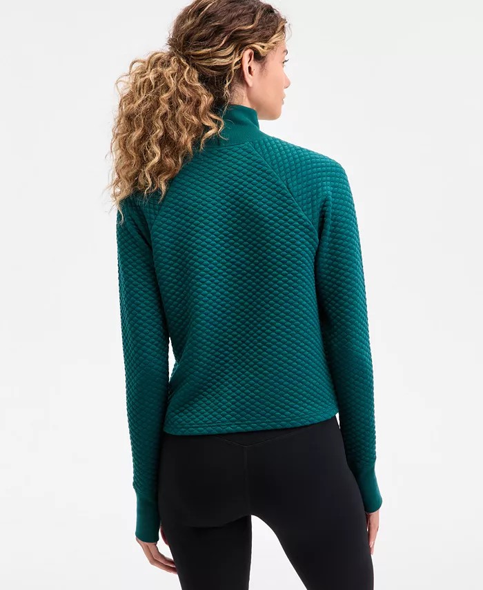 Women's Relaxed Quilted Mock-Neck Sweater - thumbnail 10