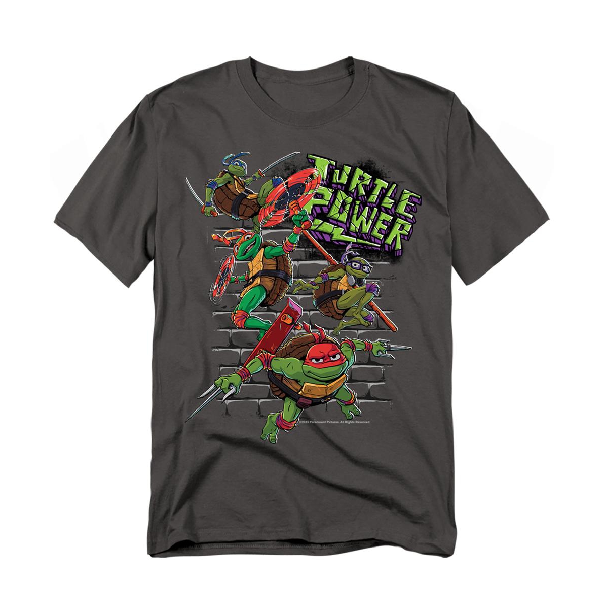 Men's Tmnt Mutant Mayhem Turtle Power Brothers T-Shirt - Charcoal