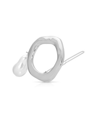 Open Circle Cultivated Pearl Barrette