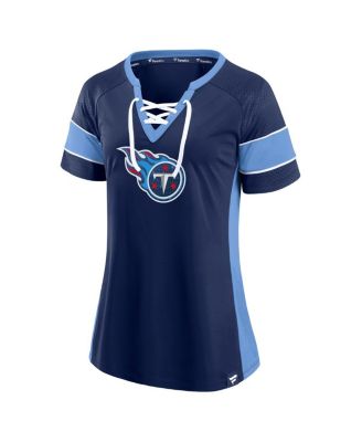 Women's Navy Tennessee Titans Athena Lace-Up Top