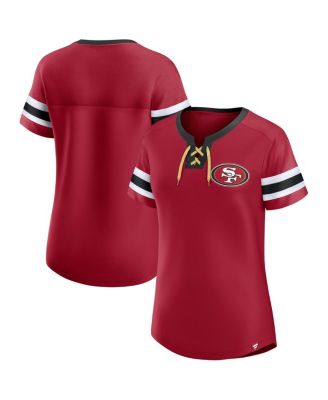 Fanatics - Women's&nbsp; Scarlet San Francisco 49ers Lace-Up Bling T-Shirt