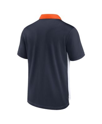 Men's White/Navy Chicago Bears Rewind Pique Polo Shirt