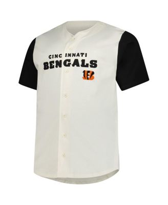 Men's Cream Cincinnati Bengals Full-Button Short Sleeve T-Shirt