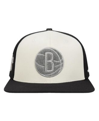 Men's Cream Brooklyn Nets French Terry Snapback Hat