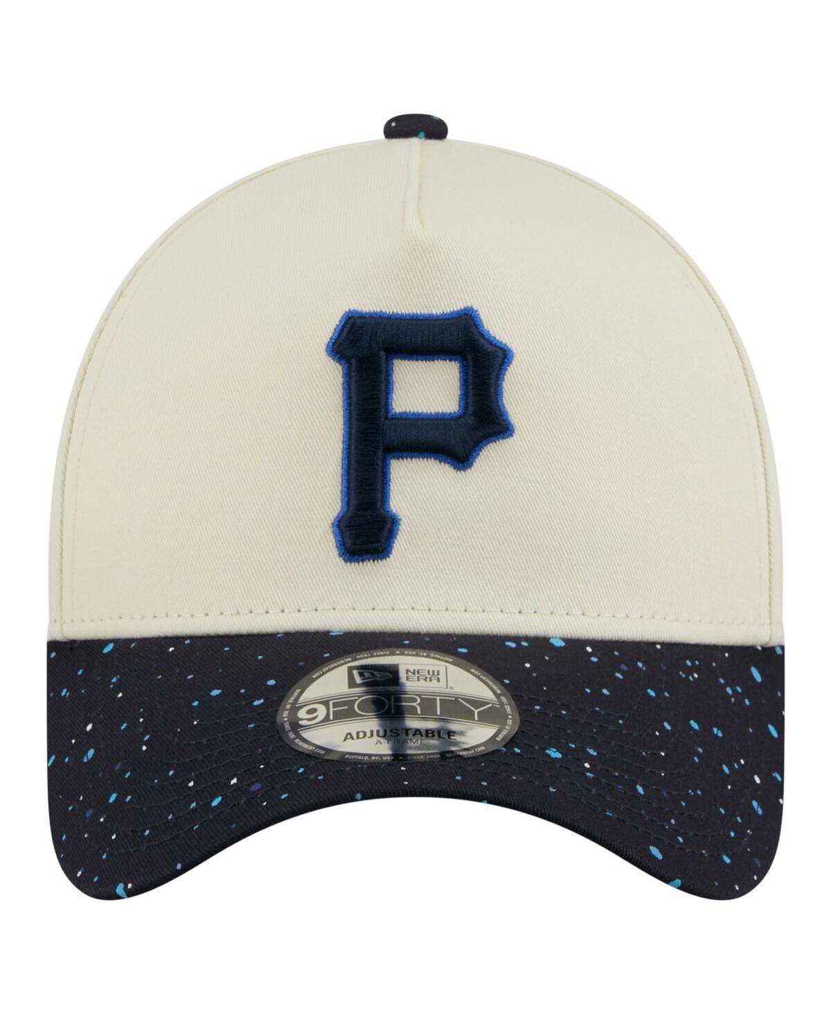 New Era Men's Cream Pittsburgh Pirates Speckle A-frame 9forty Adjustable Hat In White