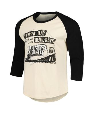 Men's Cream/Black Tampa Bay Rays Raglan 3/4-Sleeve T-Shirt
