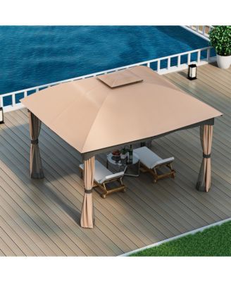 Patio 12' x 10' Canopy Heavy Duty Steel Gazebo Double Vented Outdoor