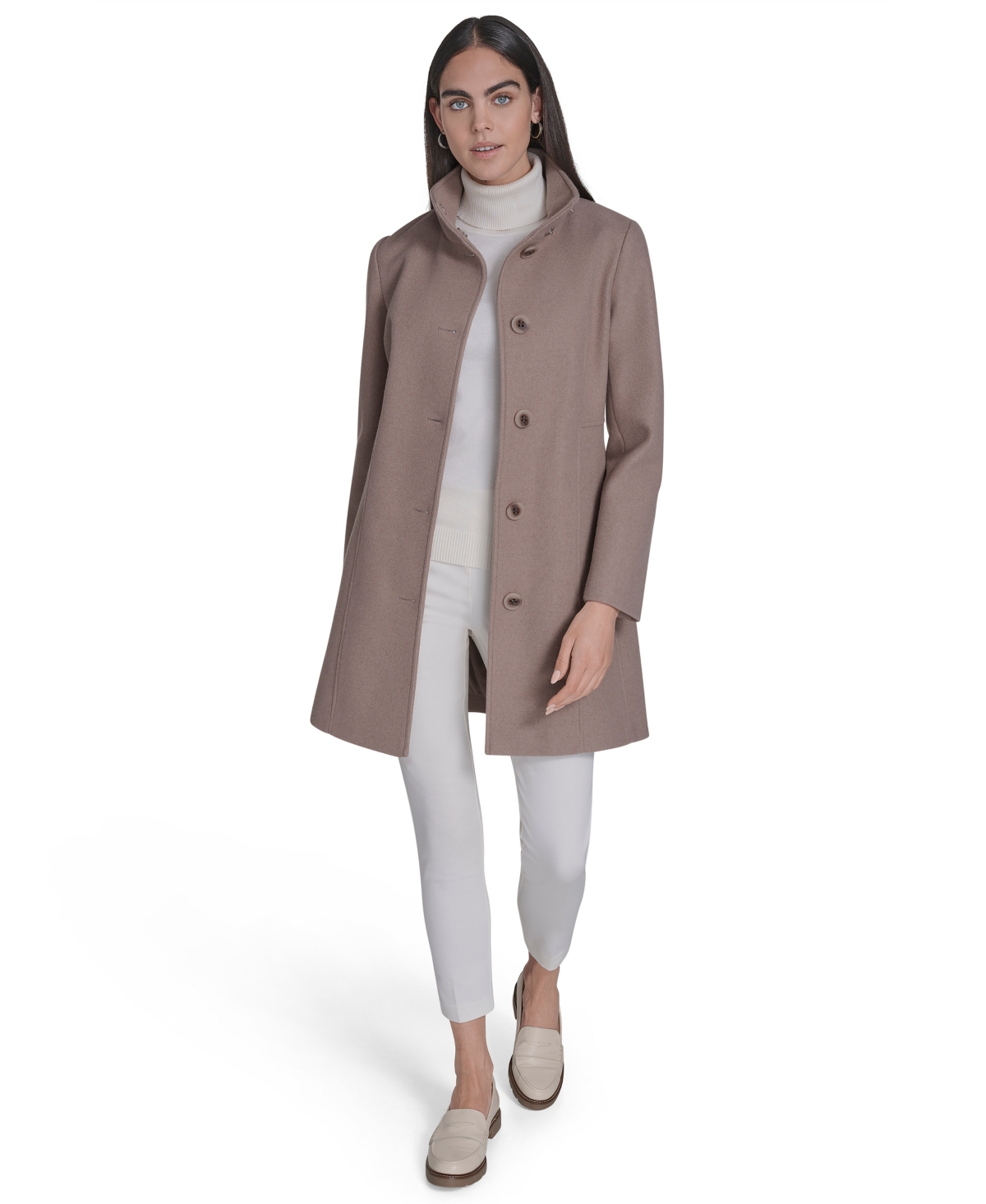 Calvin Klein Women's Walker Coat, Created For Macy's In Brown