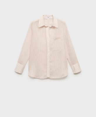 Women's Semi-Transparent Striped Shirt