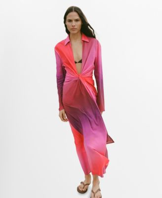 MANGO - Women's Tie-Dye Cotton Dress