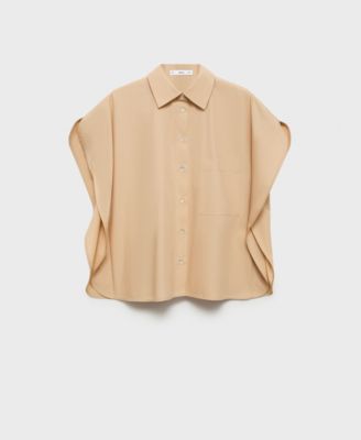 MANGO - Women's Oversized Short-Sleeved Shirt