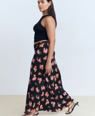 Women's Lace Trim Floral Skirt