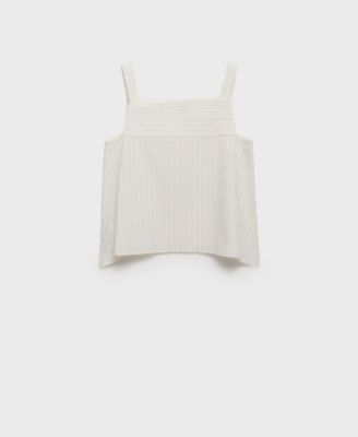 MANGO - Women's Striped Strapless Top