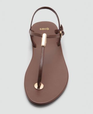 Women's Metallic Detail Leather Sandals