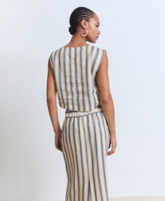 Women's Striped Linen Top