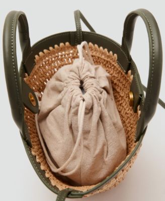 Women's Small Double-Handle Natural Fiber Bag