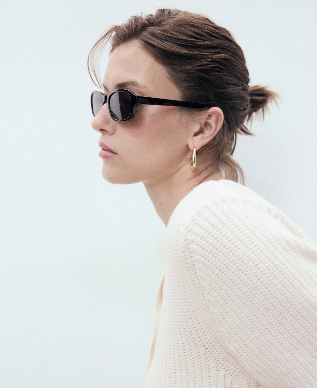 Mango Short-sleeved Knitted Cardigan Ecru In Sand