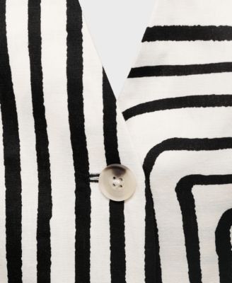 Women's Geometric-Print Linen Vest