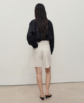 Women's High-Waist Straight-Fit Denim Shorts