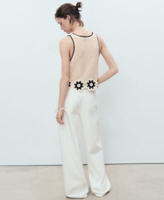 Women's Floral Finishes Crochet Top