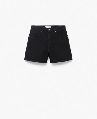 MANGO - Women's High-Waisted Straight-Fit Denim Shorts
