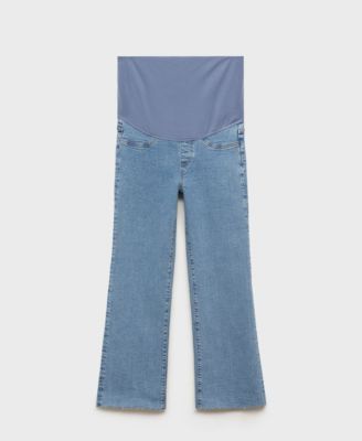 MANGO - Women's Maternity Flared Cropped Jeans