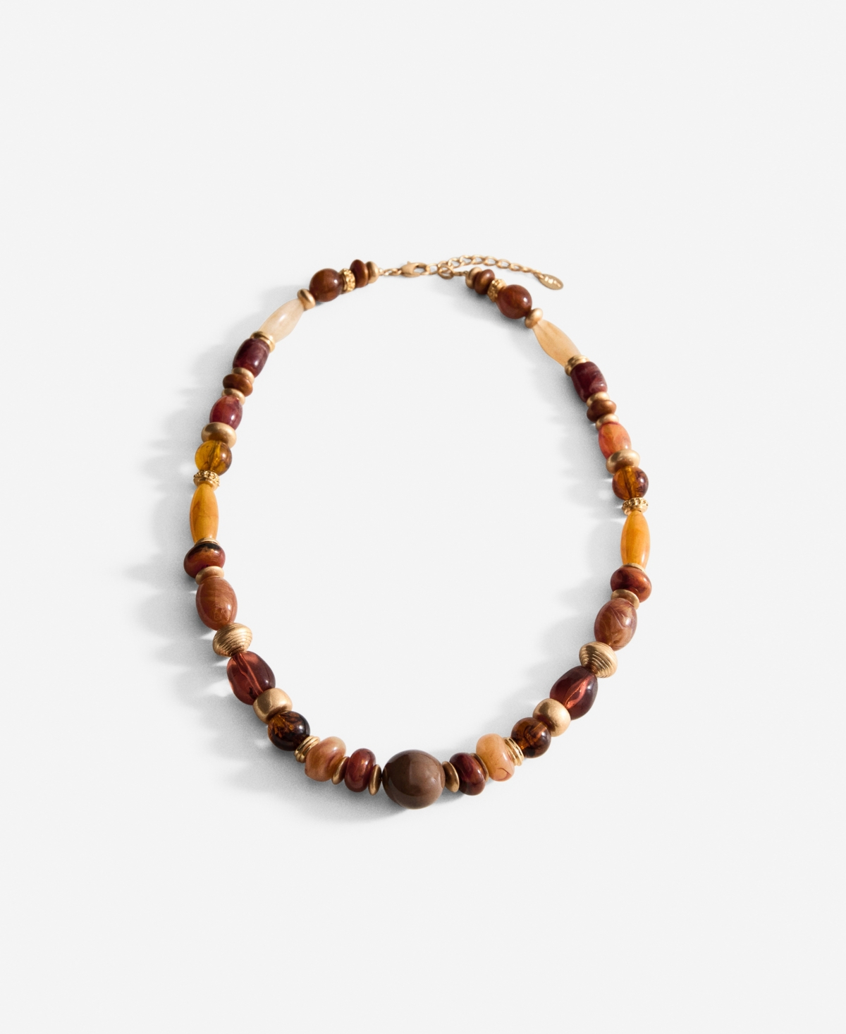 Women's Combined Beads Necklace - Brown
