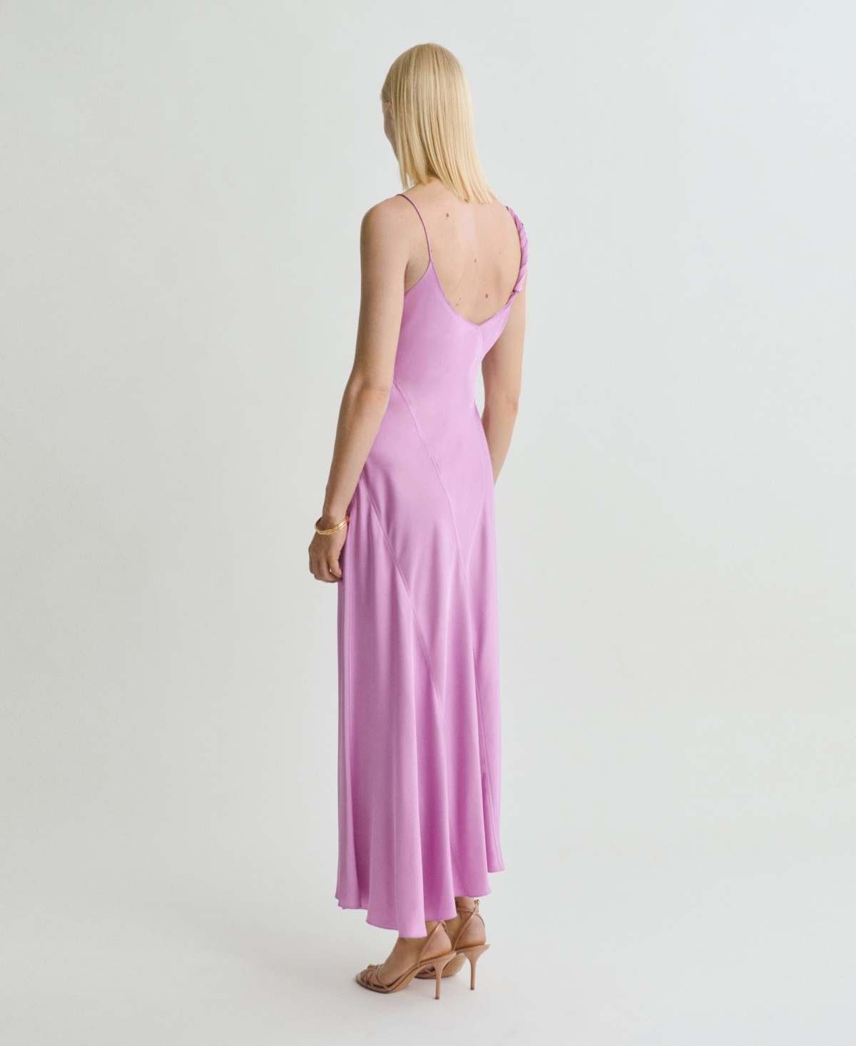 Mango Women's Asymmetrical Satin Dress