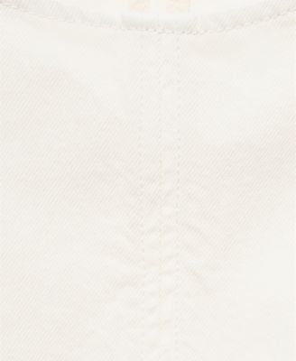 Women's Buckle Closure Denim Crop Top