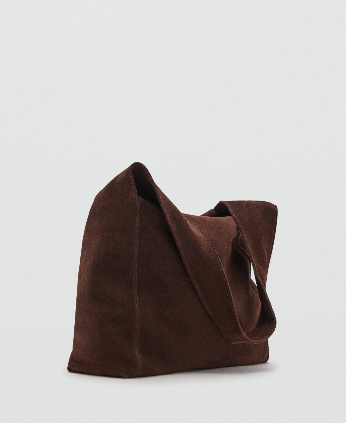Women's Suede Shoulder Bag - Chocolate