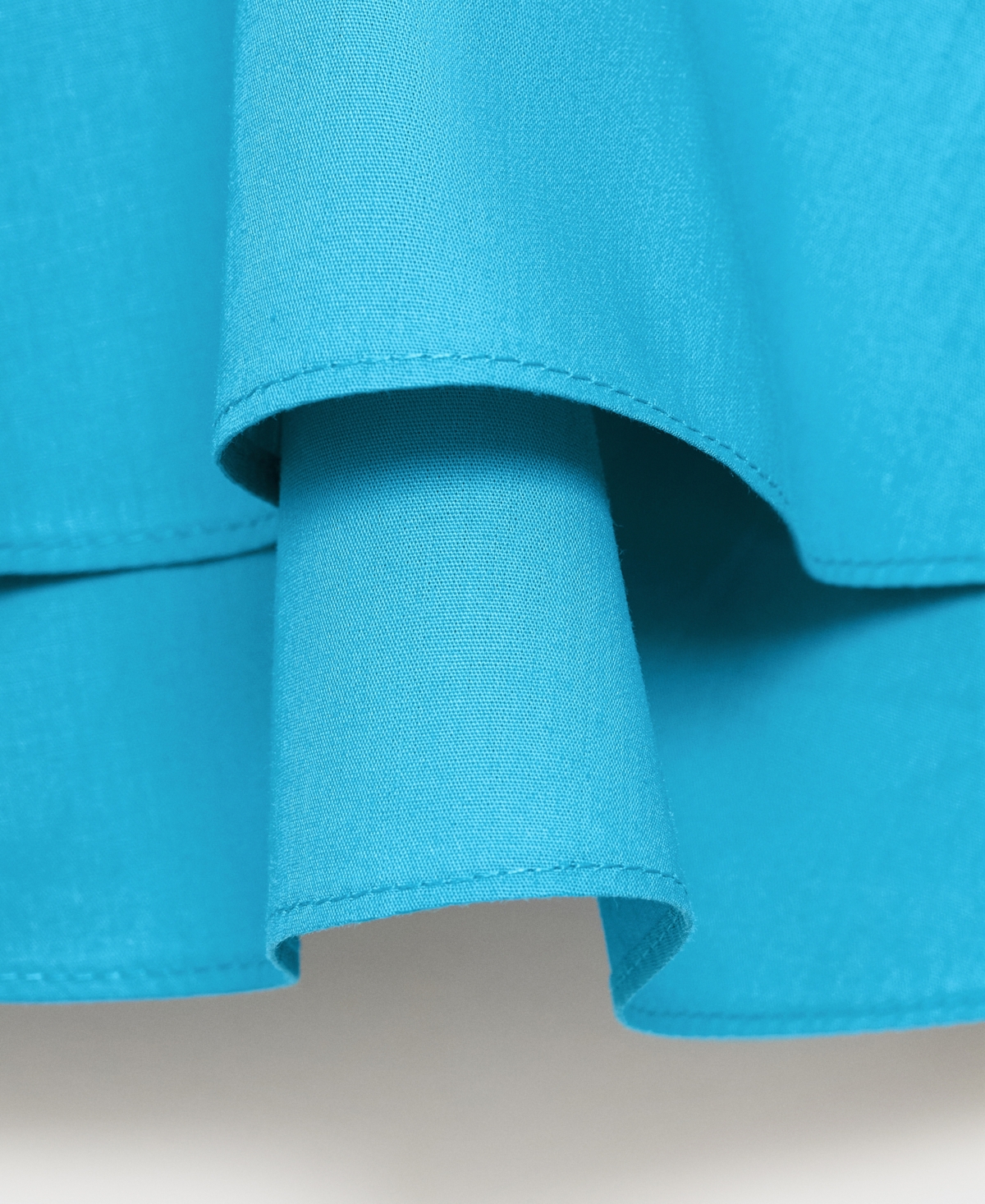 Mango Strapless Ruffle Top In Blue