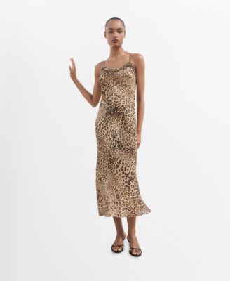 MANGO - Women's Animal Print Midi Dress