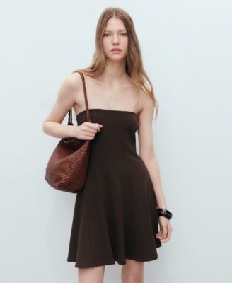 Women's Short Pleated Strapless Dress