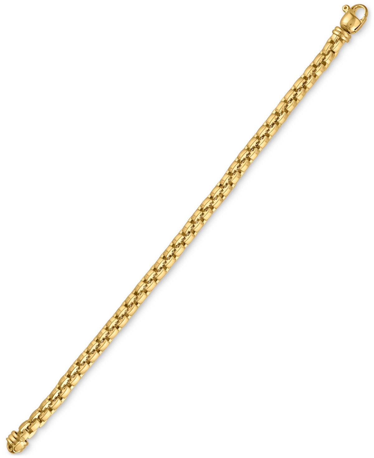 Macy's Men's Venezia Box Link Chain Bracelet In 14k Gold-plated Sterling Silver In Gold