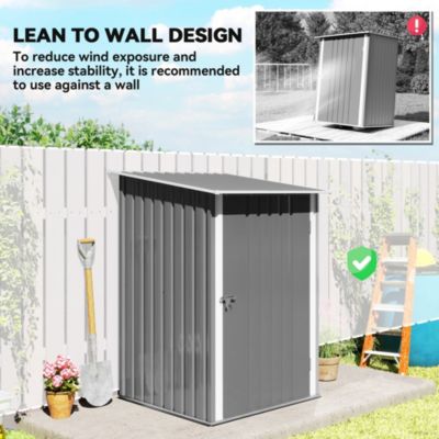3.3&#39; x 3.4&#39; Metal Outdoor Storage Shed, Lockable,