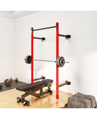 Folding Squat Rack with Pull Up Bar, 1000 Pounds Capacity,