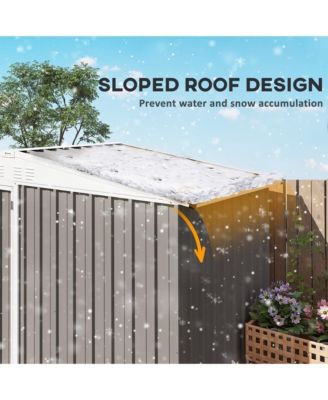 8 x 4ft Metal Shed, Outdoor Shed with Lock, Warm