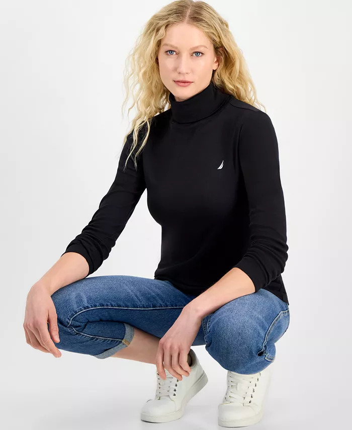 Jeans Women's Cotton Turtleneck Long-Sleeve T-Shirt, Online Only - thumbnail 7