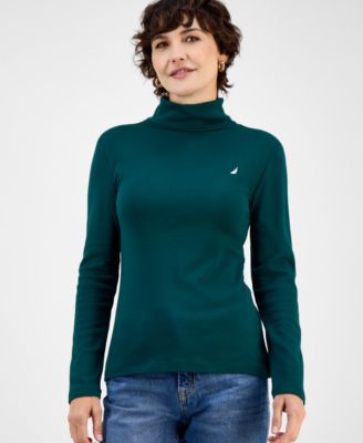 Women's Cotton Turtleneck Long-Sleeve T-Shirt, Online Only 