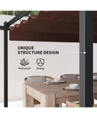 13' x 13' Aluminum Pergola with Retractable Canopy,