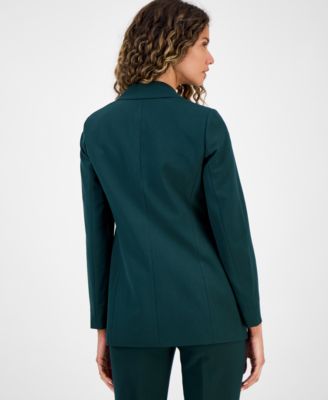 Women's Bi-Stretch Faux Double-Breasted Boyfriend Jacket