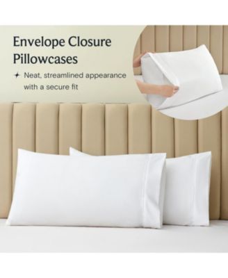 King 2PC Ultra Soft Silky Solid Performance Pillowcase Set